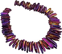 Vista 20 de rockcloud rocas naturales de cristal, cubiertas de titanio, cuarzo claro, en punta, hebra de 15 pulgadas