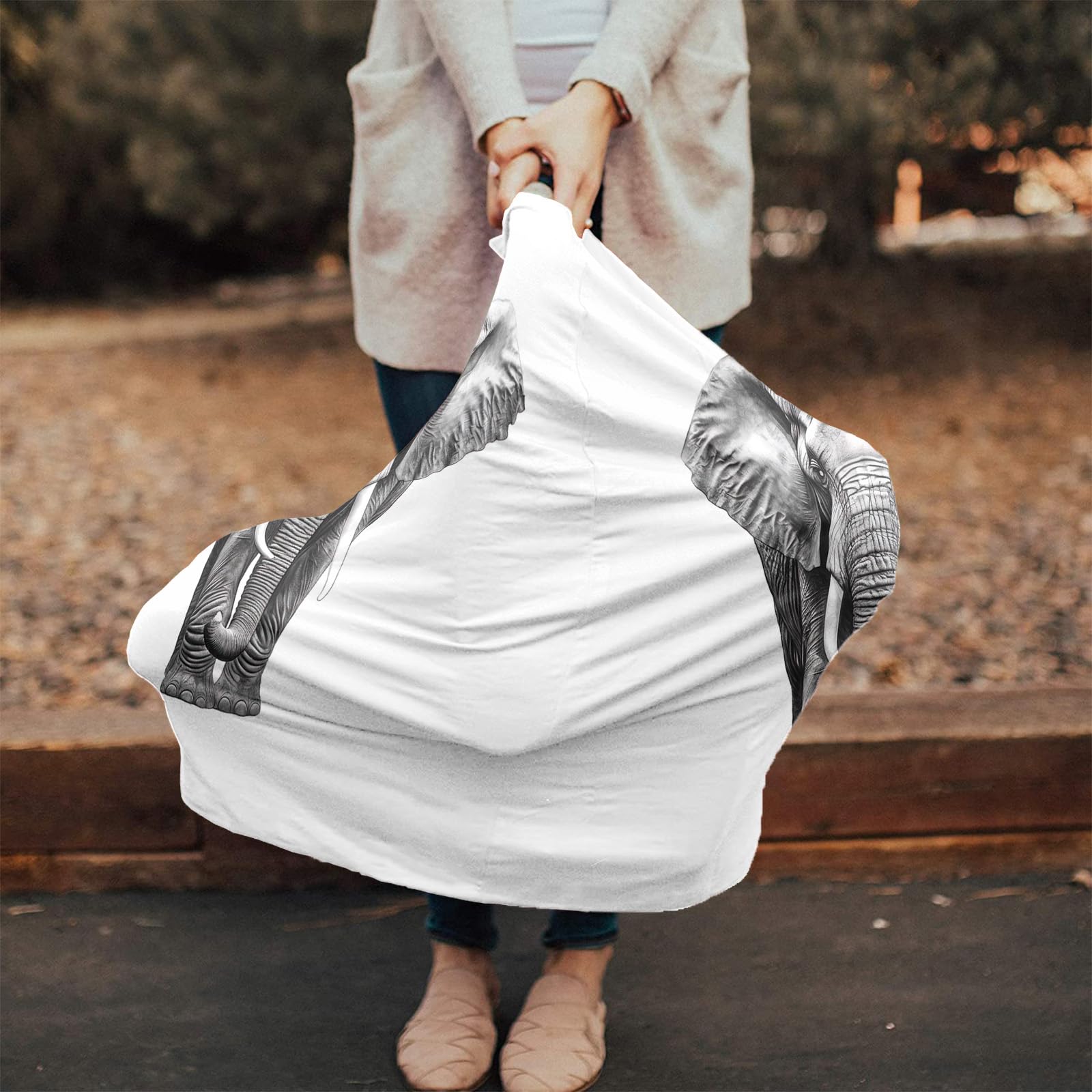 Nursing Cover for Breastfeeding Scarf, Elephant Animal Baby Car Covers Super Soft Multi Use for Canopy Shopping Cart Cover Blanket Stroller Cover