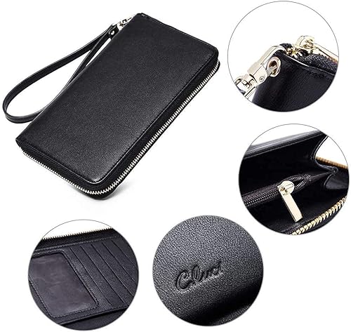 Miniatura 5 de CLUCI Crossbody Bolsas para mujer pequeño cuero monedero viaje señoras diseñador triple bolsillos vintage bolso mujer cartera grande capacidad