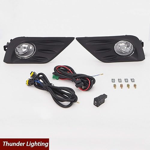 Juego de 2 luces antiniebla con bisel + arnés + interruptor + bombillas  para Nissan Altima Sedan 2016-2018 reemplazo directo 622569HS0B 622579HS0B