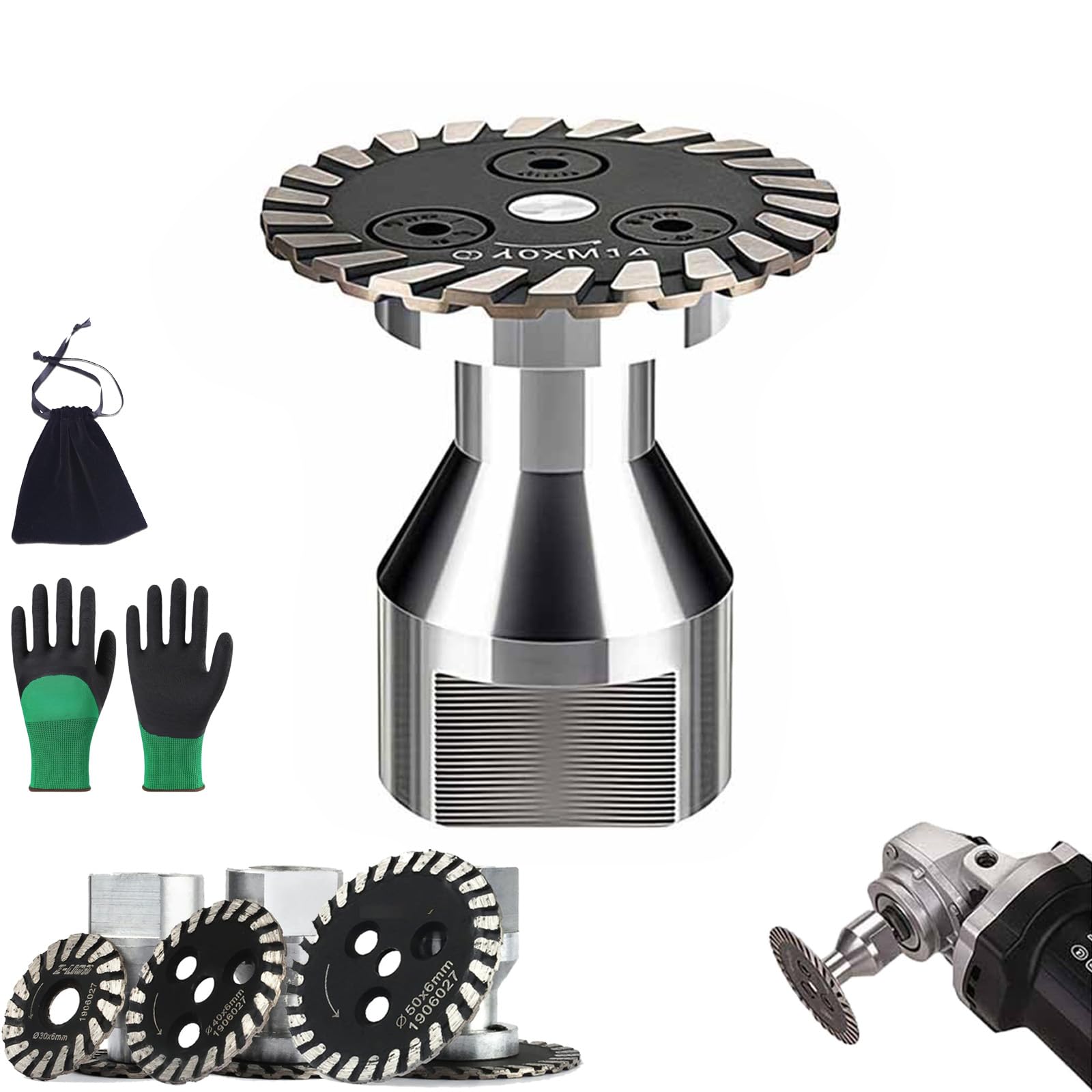 Diamond Carving Wheel, Angle Grinder Diamond Carving Wheel M14 Wavy-Tooth 30-50mm for Granite Marble Ceramic Tile