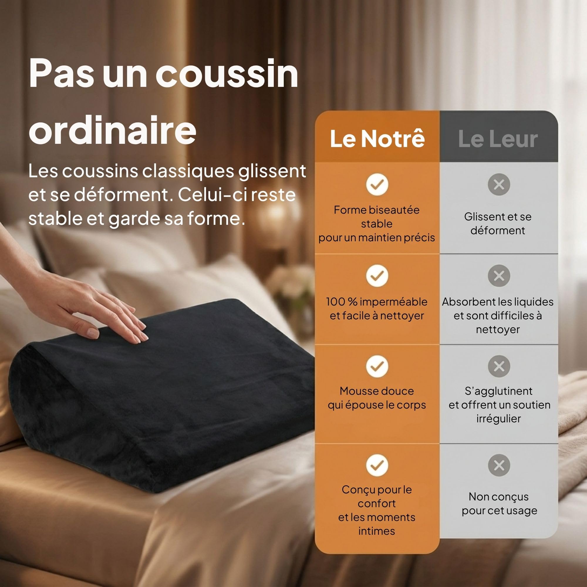 obaie Coussin Sexuel Couple Étanche en Mousse – Coussin Position Érotique et Oreiller Sexuelle Adulte pour Jeux Intimes – Sex Pillow de Position Compact et Doux - Chaise Sexuel Adulte