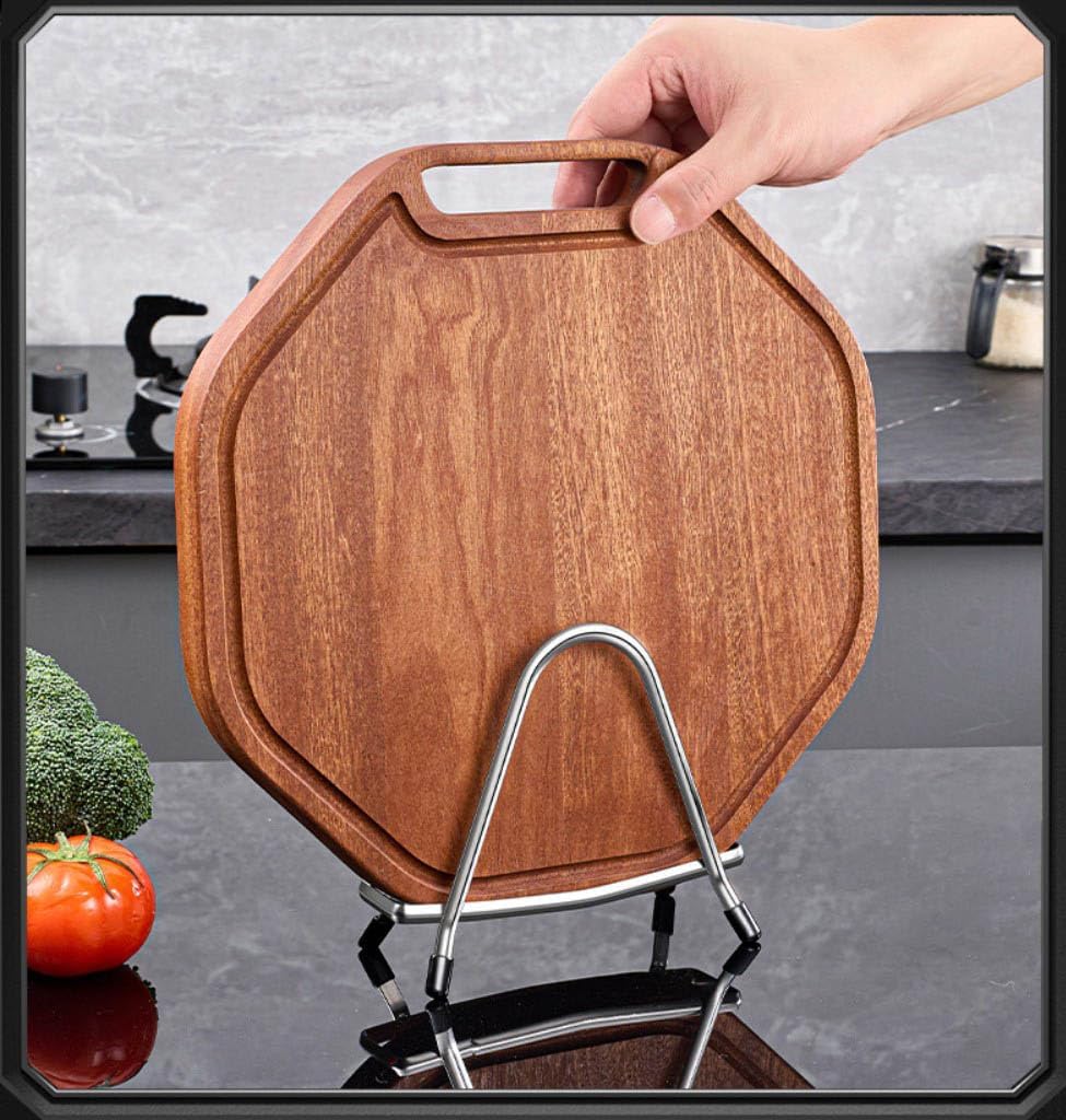 Cutting Board Rack Holder, 304 Stainless Steel Organizer with Stable Triangle Design, for Chopping Boards Baking Sheets and Pan Lids, Countertop Space Saving Storage