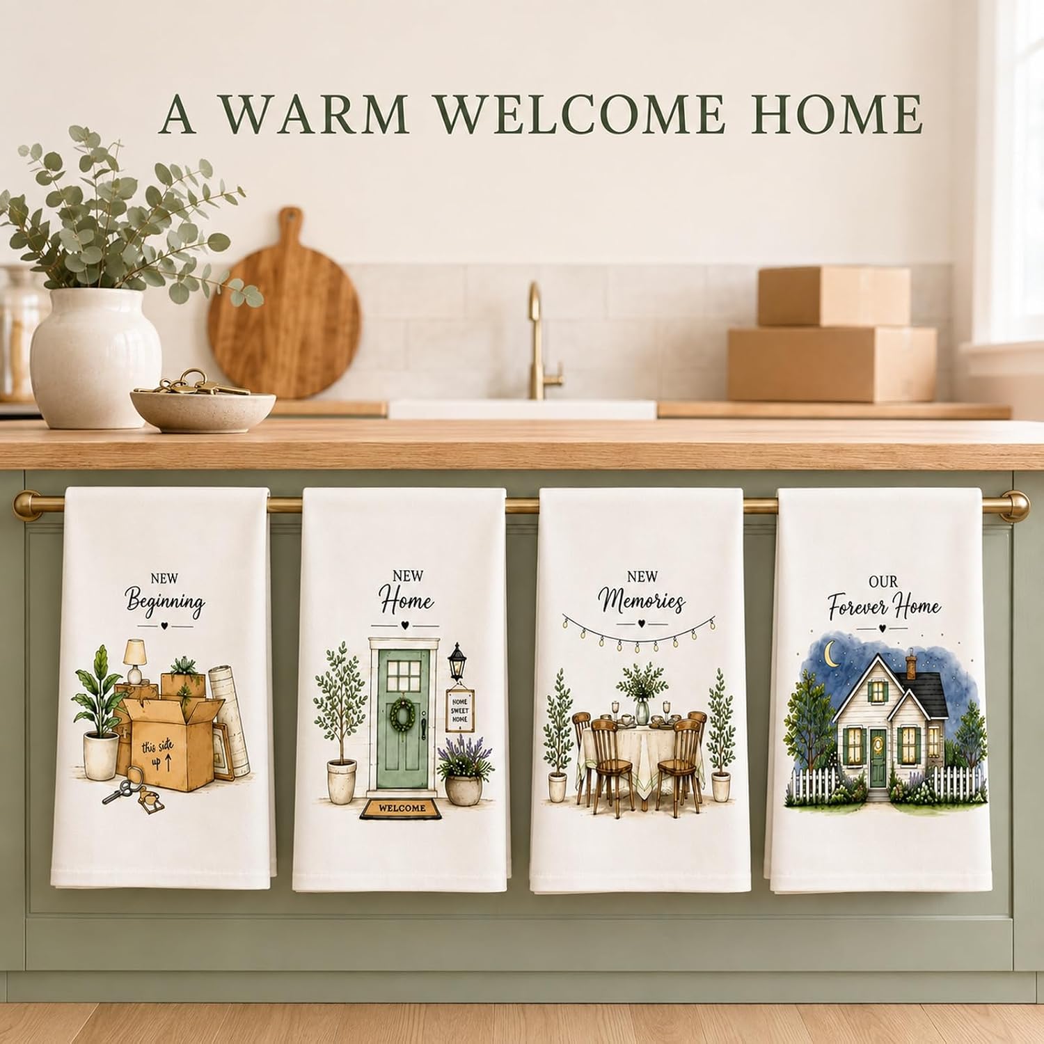 4 Pack Kitchen Towels, New Home Gift Ideas, Housewarming Gifts New Home image 4