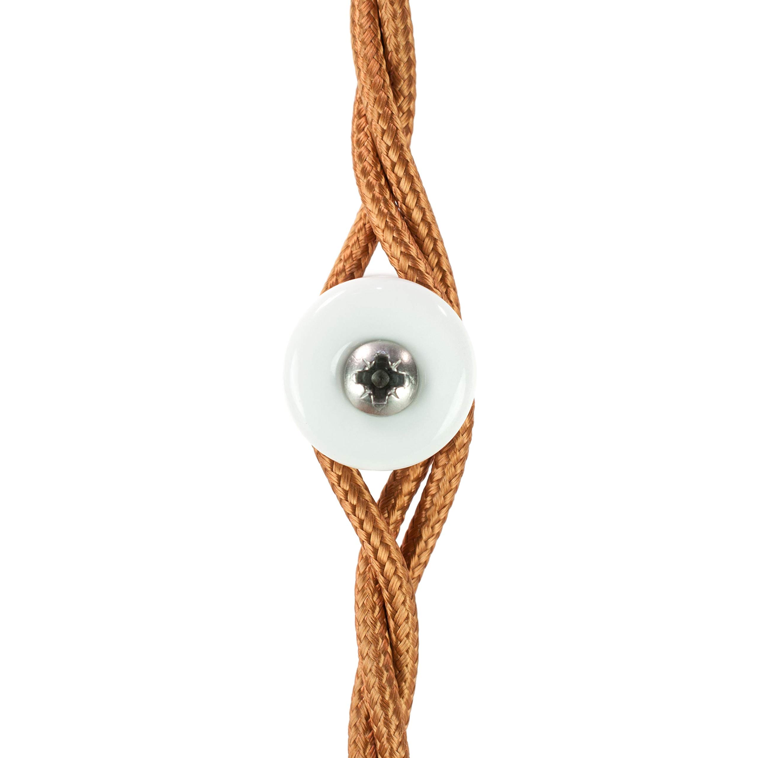 Kabel tekstylny do lampy, skręcony (pleciony), trójżyłowy - 3 x 0,75 mm², whisky (jasnobrązowy) - 50 metrów