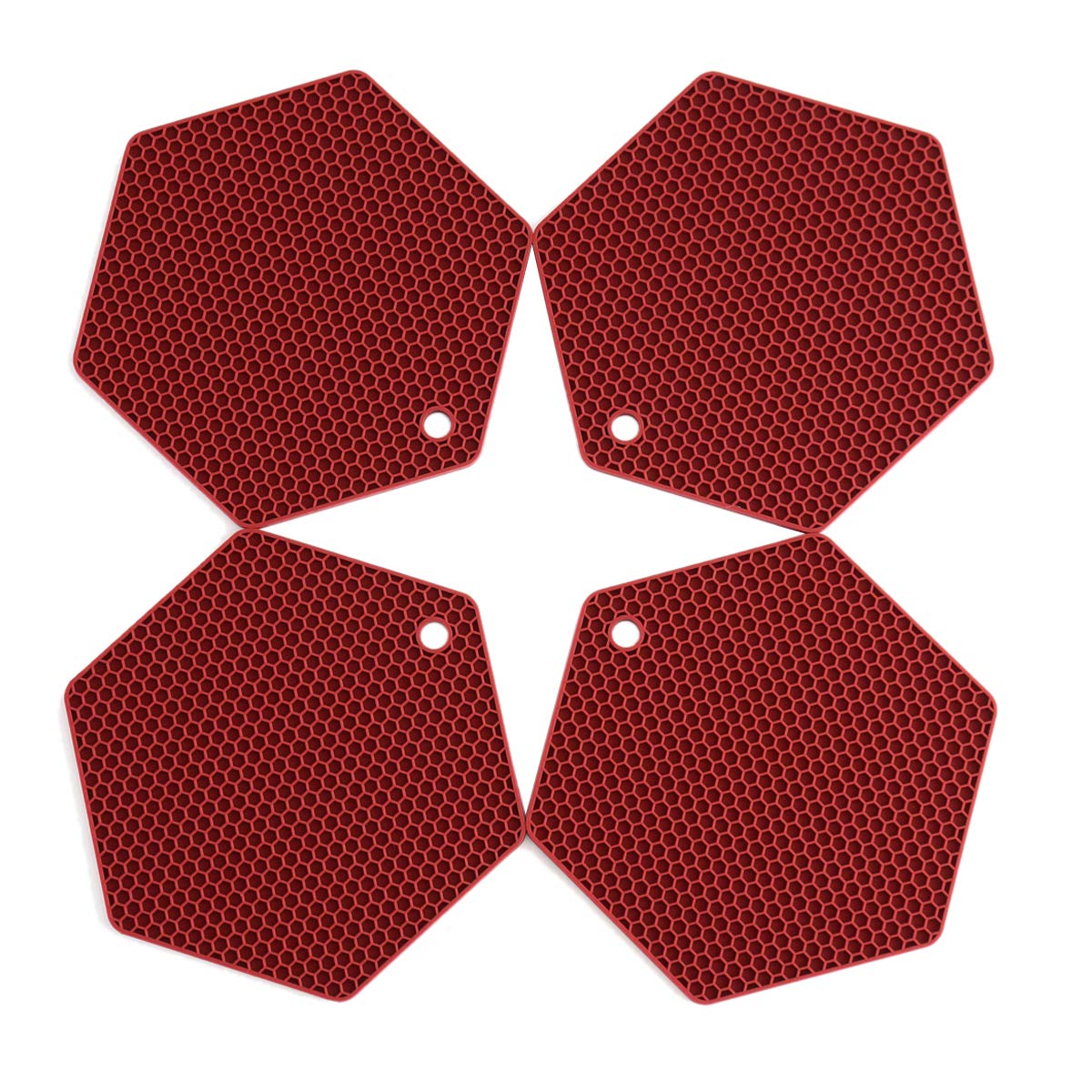 4-Pack Silicone Trivet Mats - Heat Resistant To 480°F, Non-Slip, Dishwasher Safe, DIY Sizes For Pots & Countertops, White