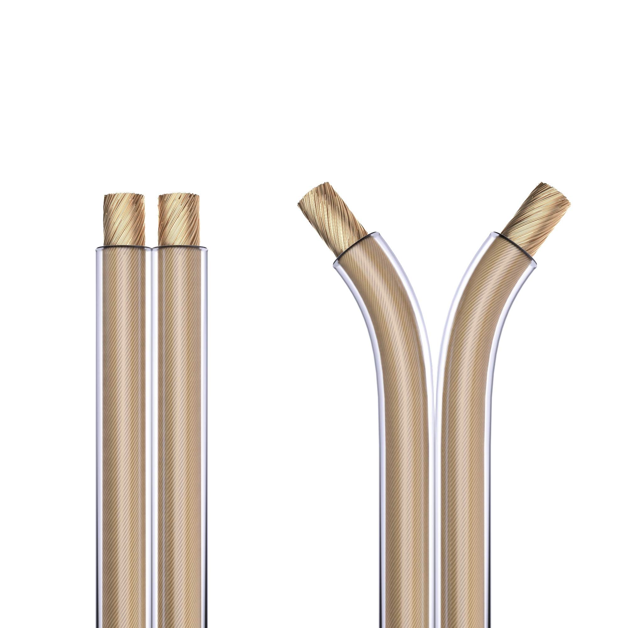 Cavo Altoparlante Audio Piattina Trasparente Altoparlanti 2x2,50 Cca 10 Mt