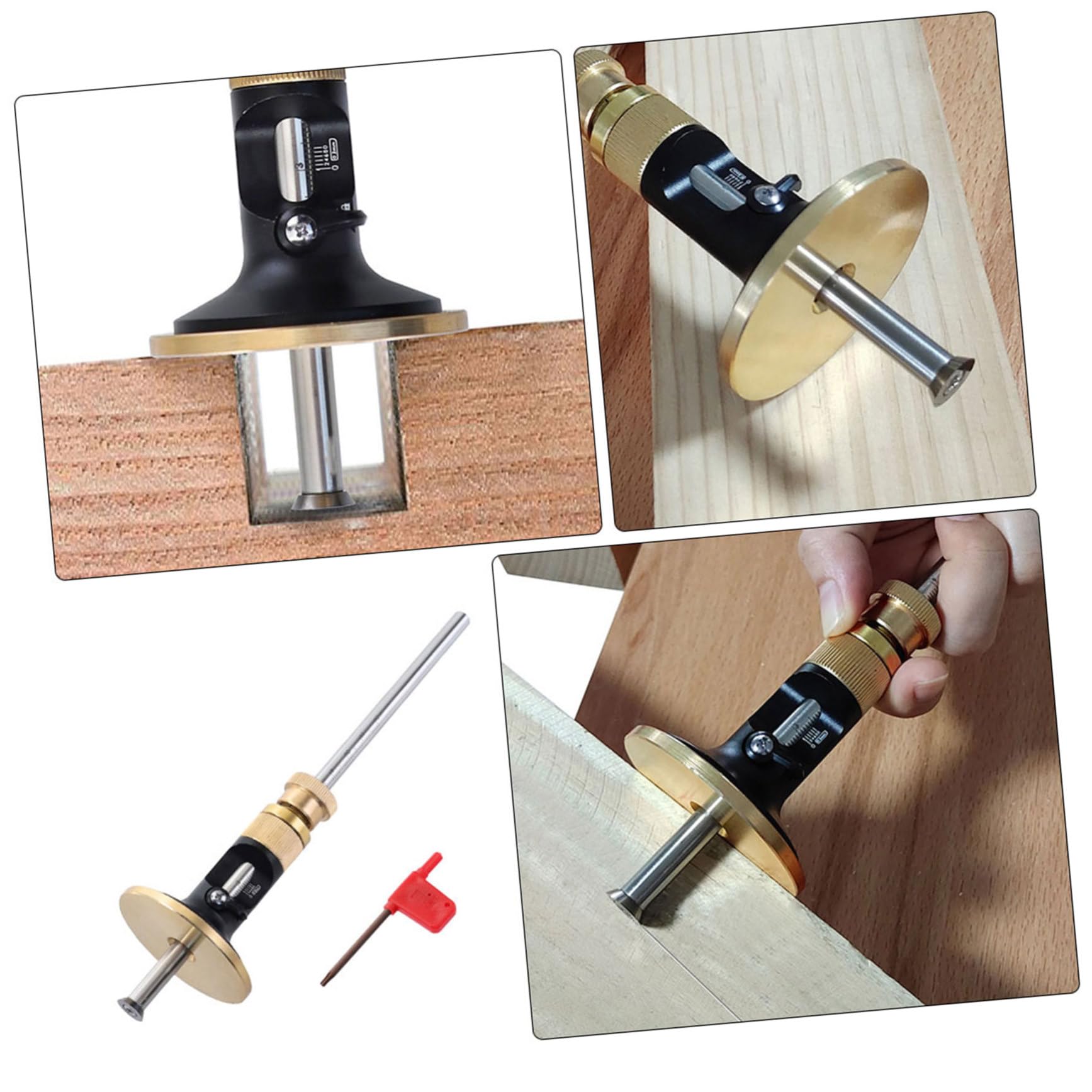 Angoily Jauge De TraçAge En Aluminium Outil De Mesure Pour Menuisier Accessoire Pratique Pour Tracer Des Lignes PréCises 22Cm