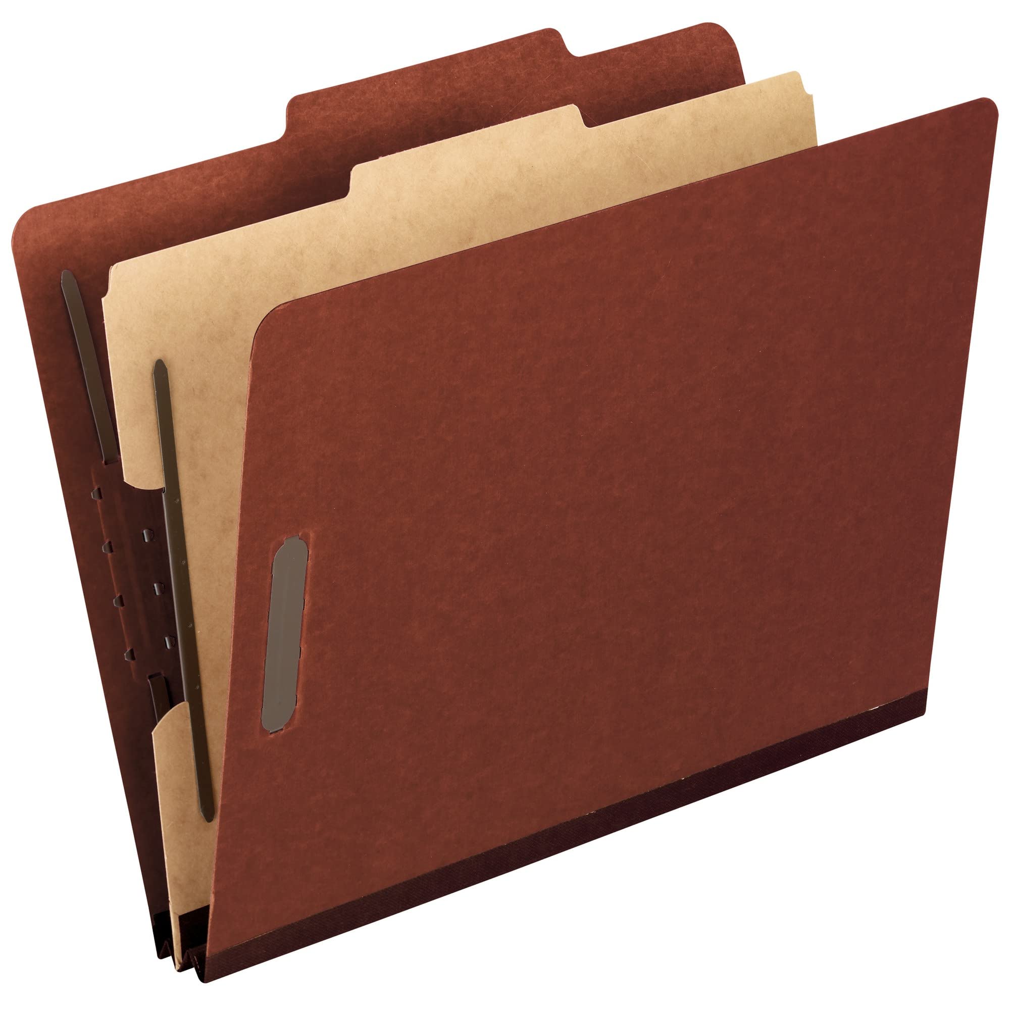Pendaflex(r) Pressboard End-Tab Classification Folder, 1 Divider, Letter Size, Red, Box of 10