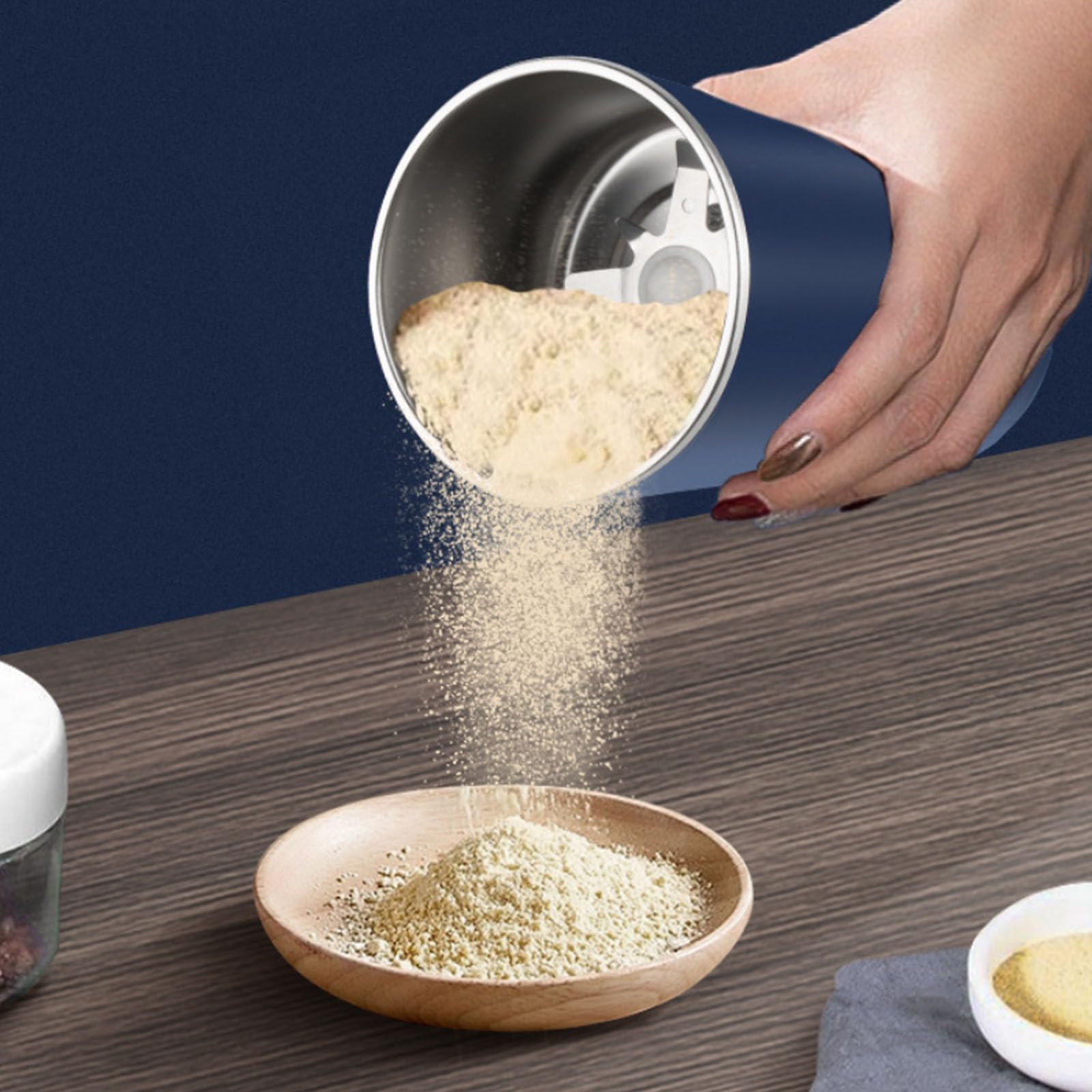 Macinino Superfine Per Uso Domestico - Macinino Elettrico Multifunzione Per Miscelare E Polverizzare Cereali, Con Funzione “One Touch”, Per Chicchi Di Caffè, Spezie Ed Erbe Aromatiche, Pepe (Nero)