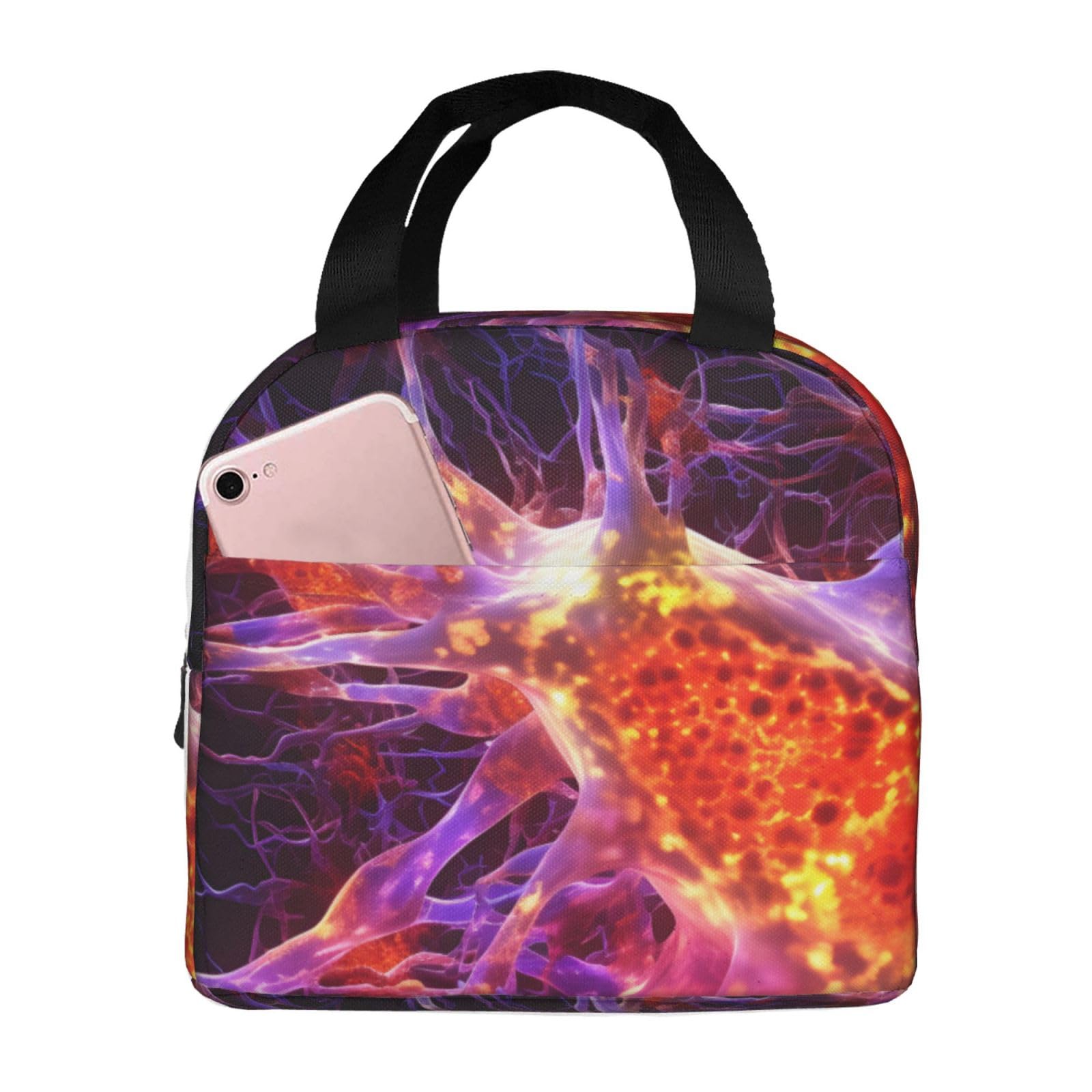 Mexpekil Magic Cells Insulated Lunch Bags for Women Thermal Lunch Box Adults Portable Picnic Cooler Bag Reusable Lunch Tote Bag Handbag for Work