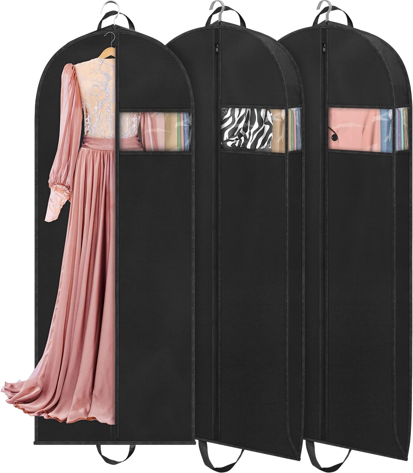 Tuva Breathable Fur Coat/Suit/Dress Garment Bag 45", Black