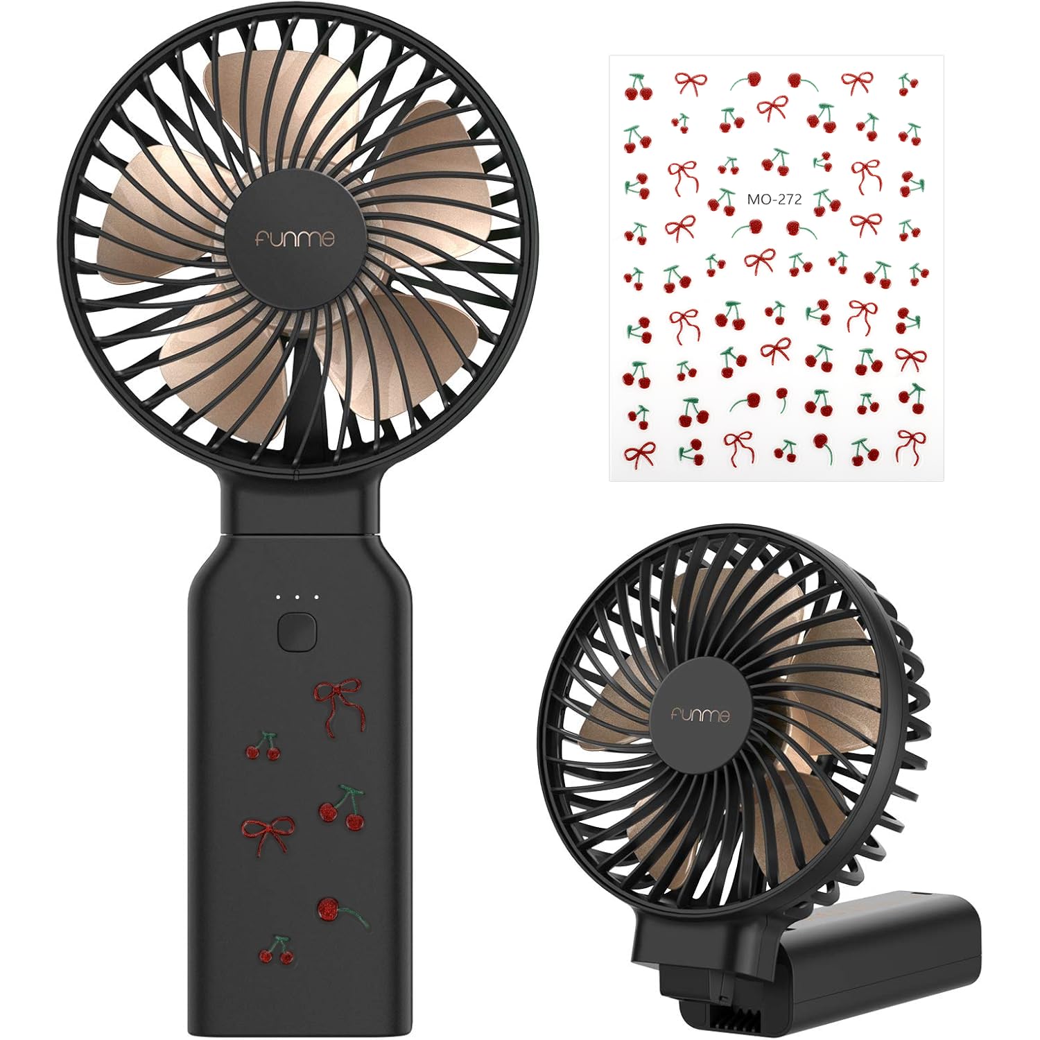 Funme® 9000 Battery Power Bank Hand Fan, Portable Personal Fan with 53 Hours/4 Speed/Rechargeable Battery Strong Wind 2025 Newly Foldable Multifunction Desk Fans Exquisite USB Fans for Travel Outdoor