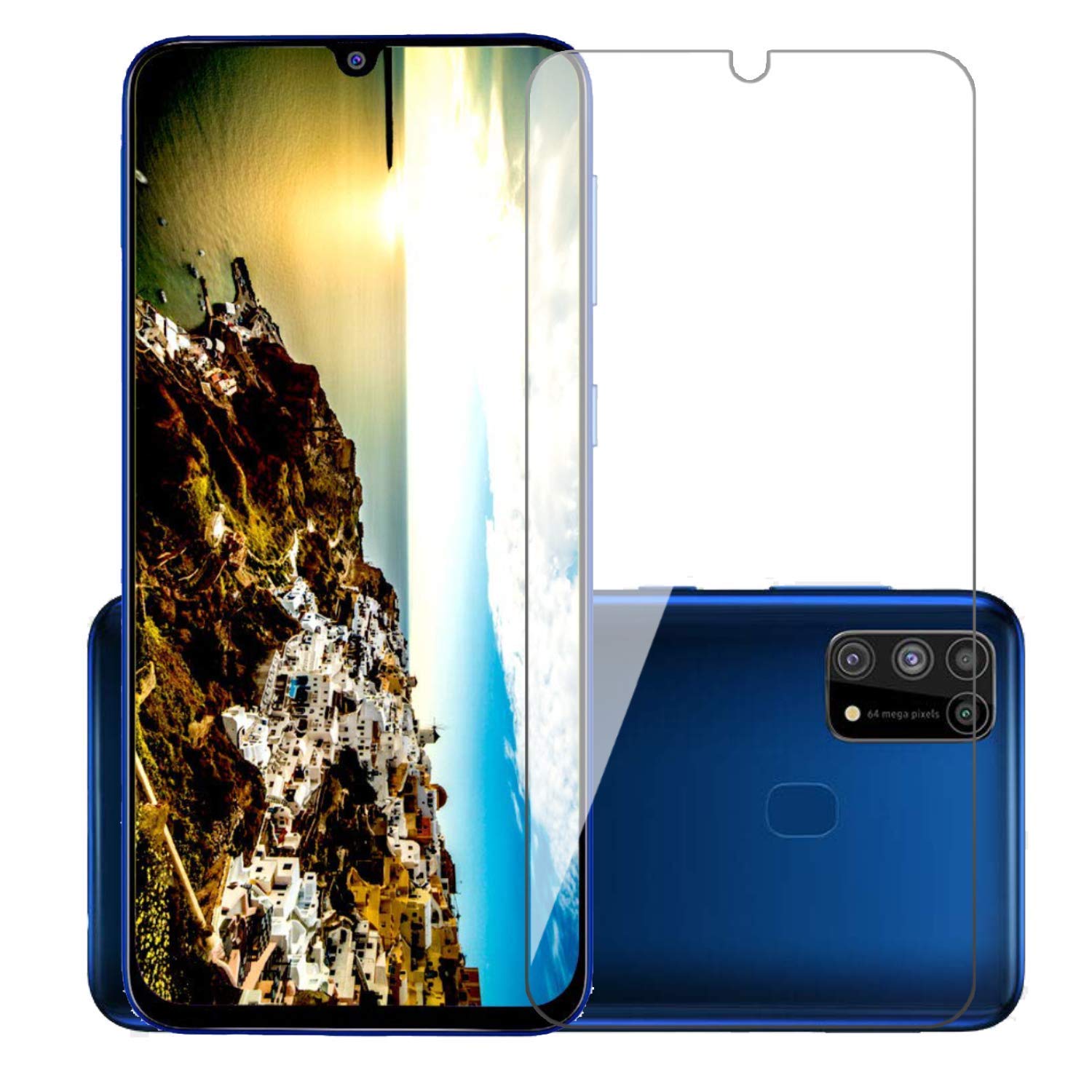 Red Robin Tempered Glass Screen Protector for SAMSUNG Galaxy M31, SAMSUNG Galaxy M21 Transparent Full Screen Coverage (except edges) with Full Installation Kit, Pack of 1 | SAM-M31-M21