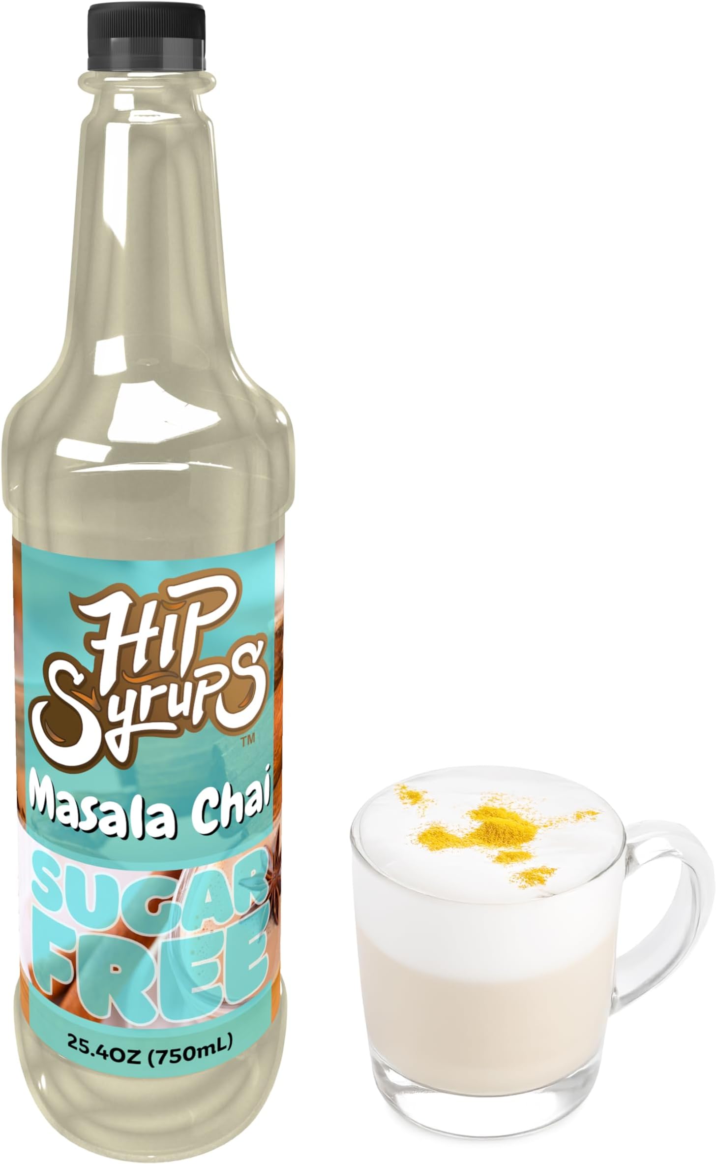 Hip Syrups - Masala Chai Sugar Free Simple Syrup Designed for Coffee, Hot Cocoa, Tea, Masala Chai Flavoring, Drink Mix for Ice Tea & More, Zero Calorie Flavoring, Keto Friendly, Sugar Free