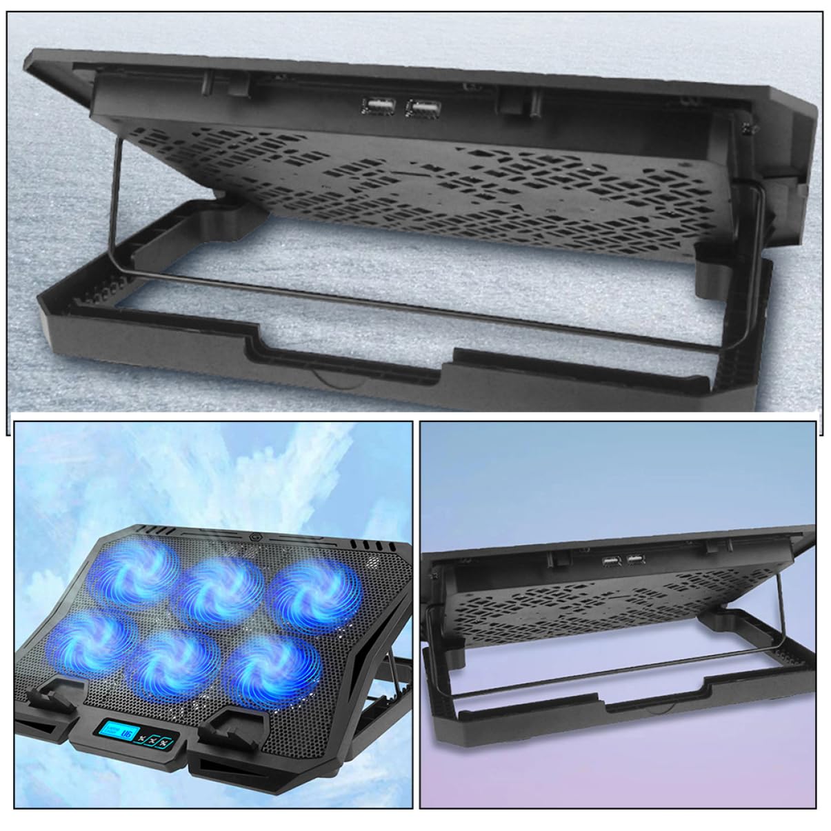 Supporto per PC Raffreddamento Laptop 15, 6 Pollici Abs Nero | Base di Raffreddamento Pc, Supporto Verticale Laptop, Atmosfera Estiva
