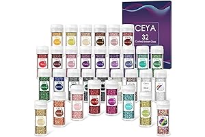 Metallic Crystal Chips: CEYA 32 Color Irregular Glass Glitter Kit