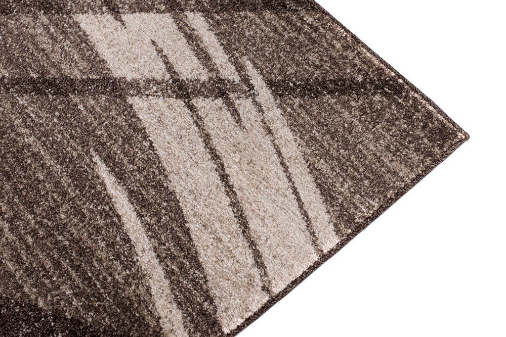 Tapiso Sari dywan z krótkim włosiem, nowoczesny, melanż, brązowy, beżowy, paski, fale, do salonu, sypialni, Ökotex 160 x 220 cm