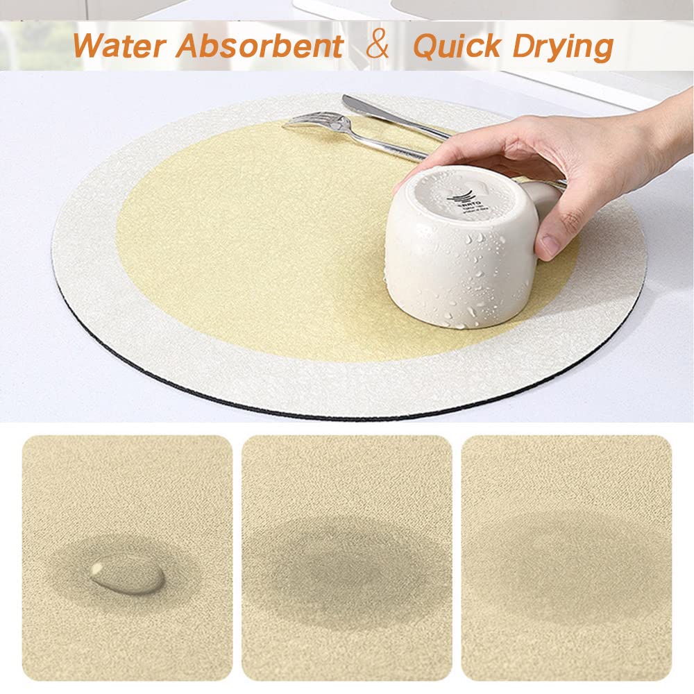 Tapis Égouttoir Machine À Café, Style Bohême Rond Tapis De