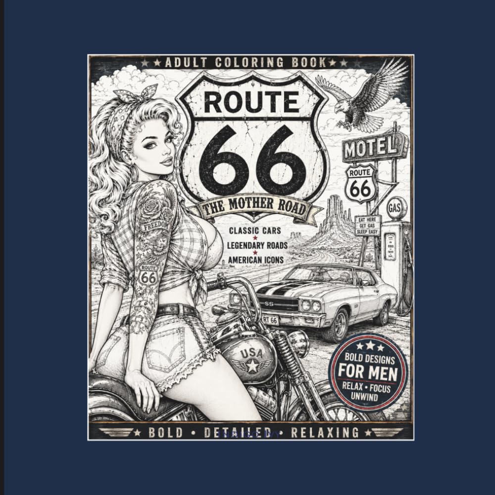 The Mother Road: Adult Coloring Book