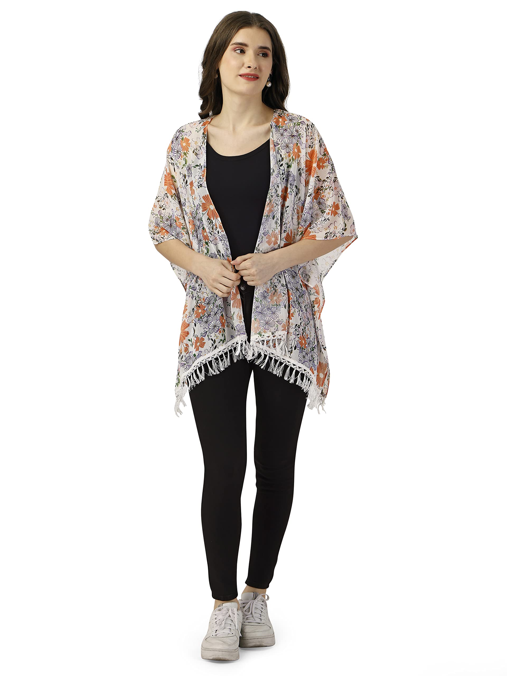 fbella Women Chiffon Floral Kimono Shrug-picture-38