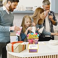 Vista 5 de Tarjetas de cumpleaños para mujer, tarjeta desplegable de feliz cumpleaños, tarjeta de felicitación 3D de cumpleaños con tarjeta de notas en blanco