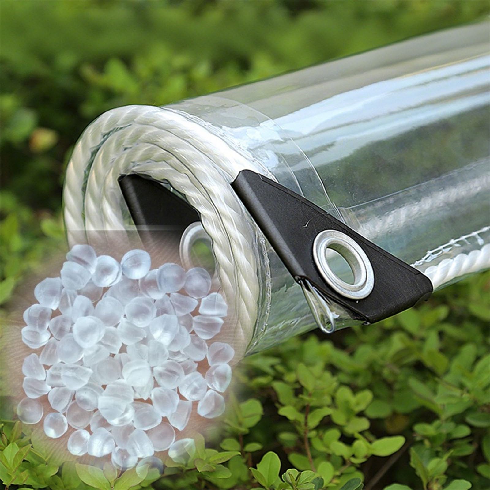 Lona impermeable transparente con ojales de 1.2x3.6m para toldo protección contra la lluvia
