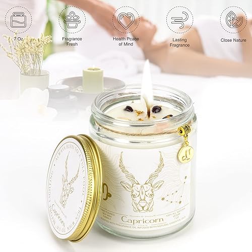 Miniatura 9 de Regalo de velas con signo del zodiaco, velas de cristales del zodiaco, velas de astrología con aroma a lavanda, velas de soya para mejores amigos,
