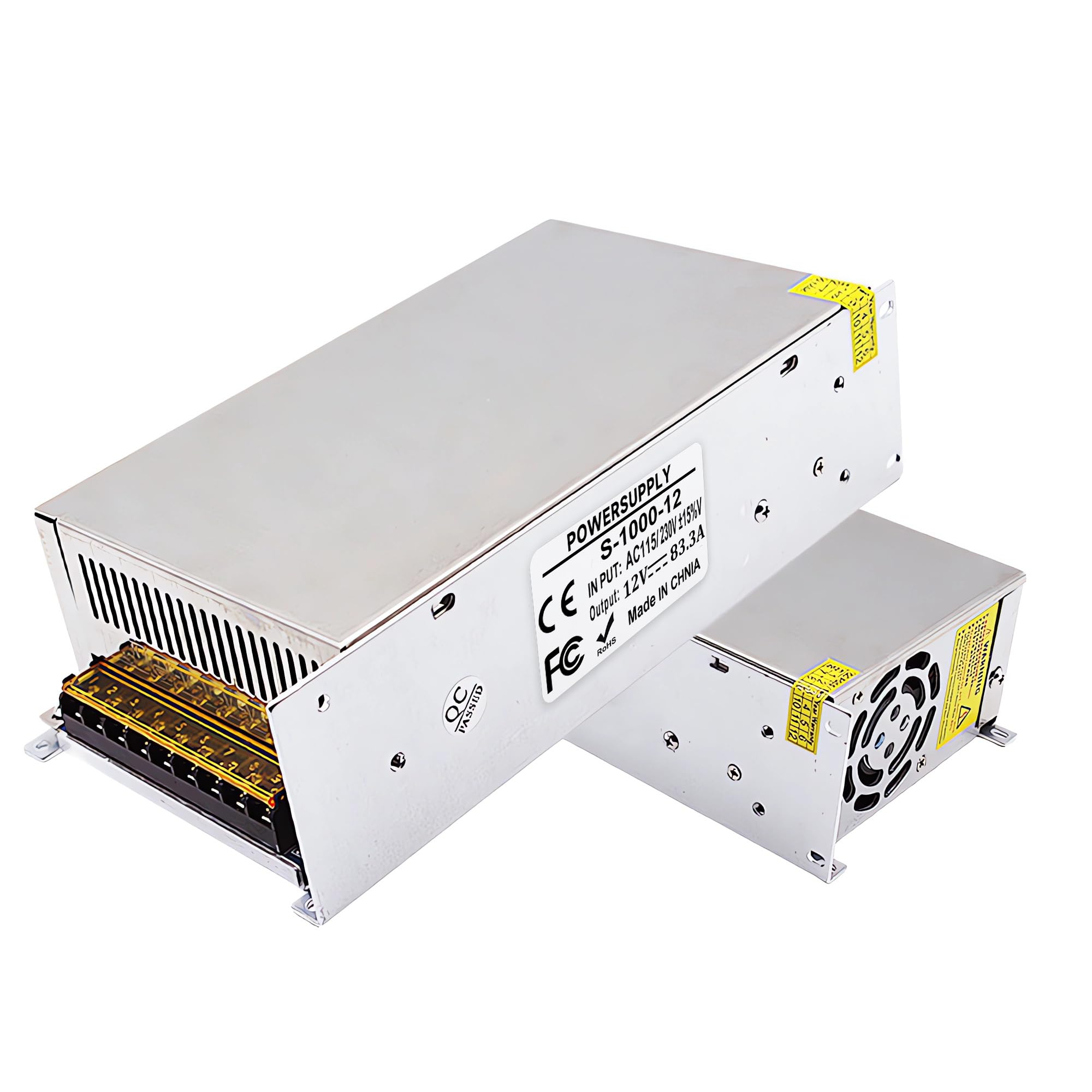 Konwerter AC na DC 110 V na 12 V 83 A 1000 W, AC 110 V 220 V na DC 12 V uniwersalny zasilacz przełączający regulowany transformator SMPS adapter AC na DC do LED, CCTV, RV (DC12V-83A-1000A)