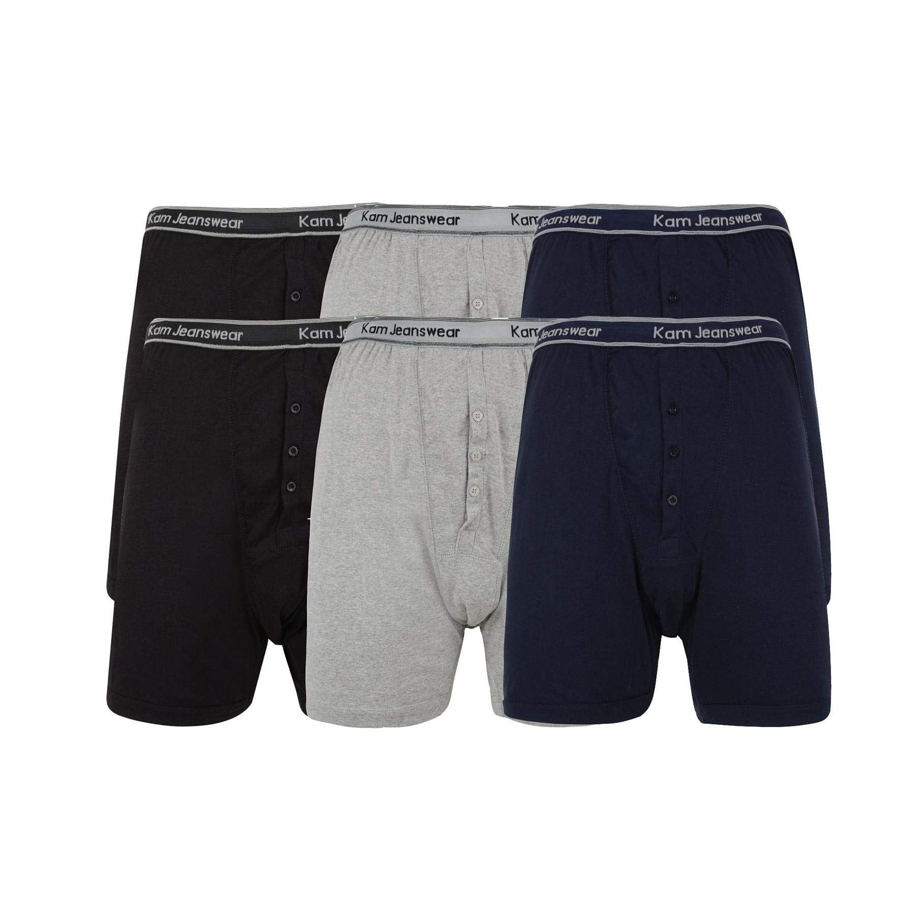 Mens Big Size 6 Pack Jersey Boxer Shorts by KAM in 4XL
