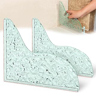 Honitra Texture Shower Splash Water Guard, 2 Pcs Shower Corner Water Guard, Thickened Upgrade Splash Water Guard for Bathtub with Self-Adhesive, Crystal Shine Splash Guard to Keep Water in Shower