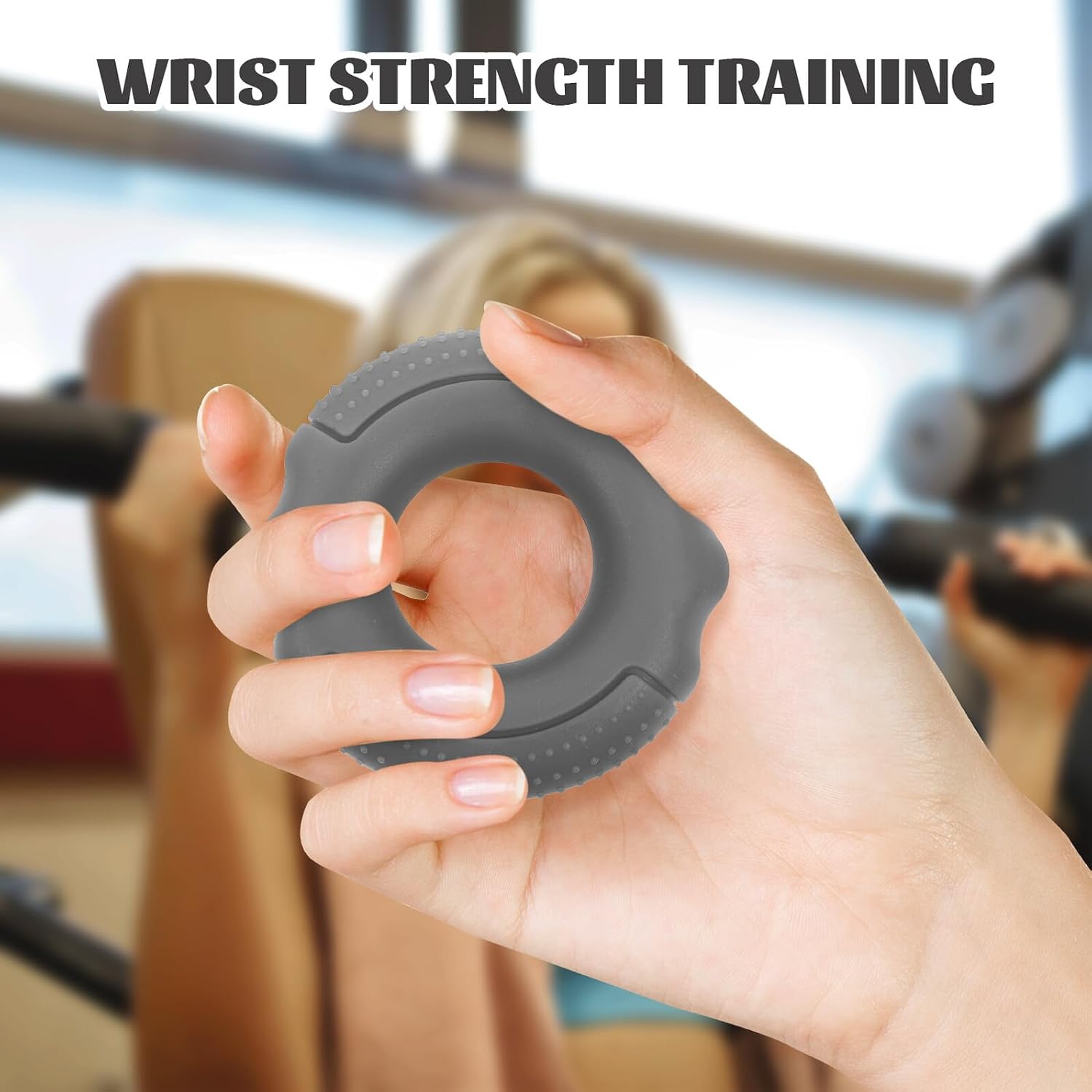 Silicone Hand Grip Strengthener Ring for Muscle Training and Stress Relief Portable Wrist and Finger Exerciser for Home Workout and Fitness Lightweight Deep Gray Resistance