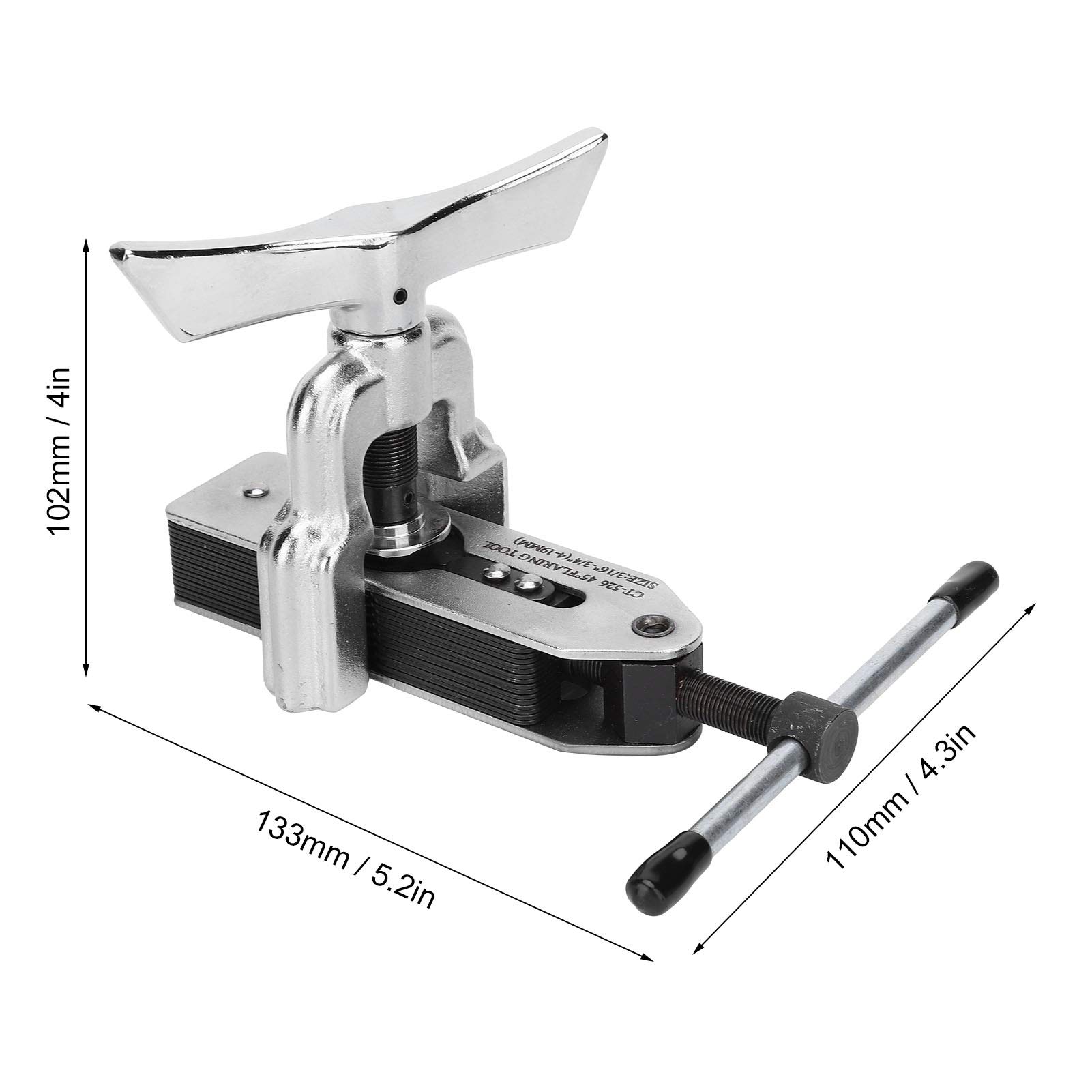 Juego de herramientas de abocardado, tubo, kit de herramientas de abocardado excéntrico, tubo de cobre con ángulo de 45 grados, suministros industriales para abocardar, fontanería de 4-19 mm