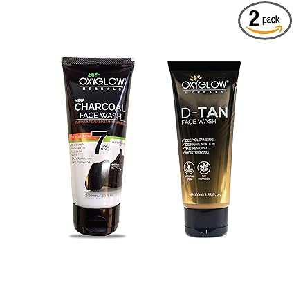 Charcoal Face Wash 100 Gm & OxyGlow Herbals D-TAN Face Wash 100 Gm (Combo Pack)