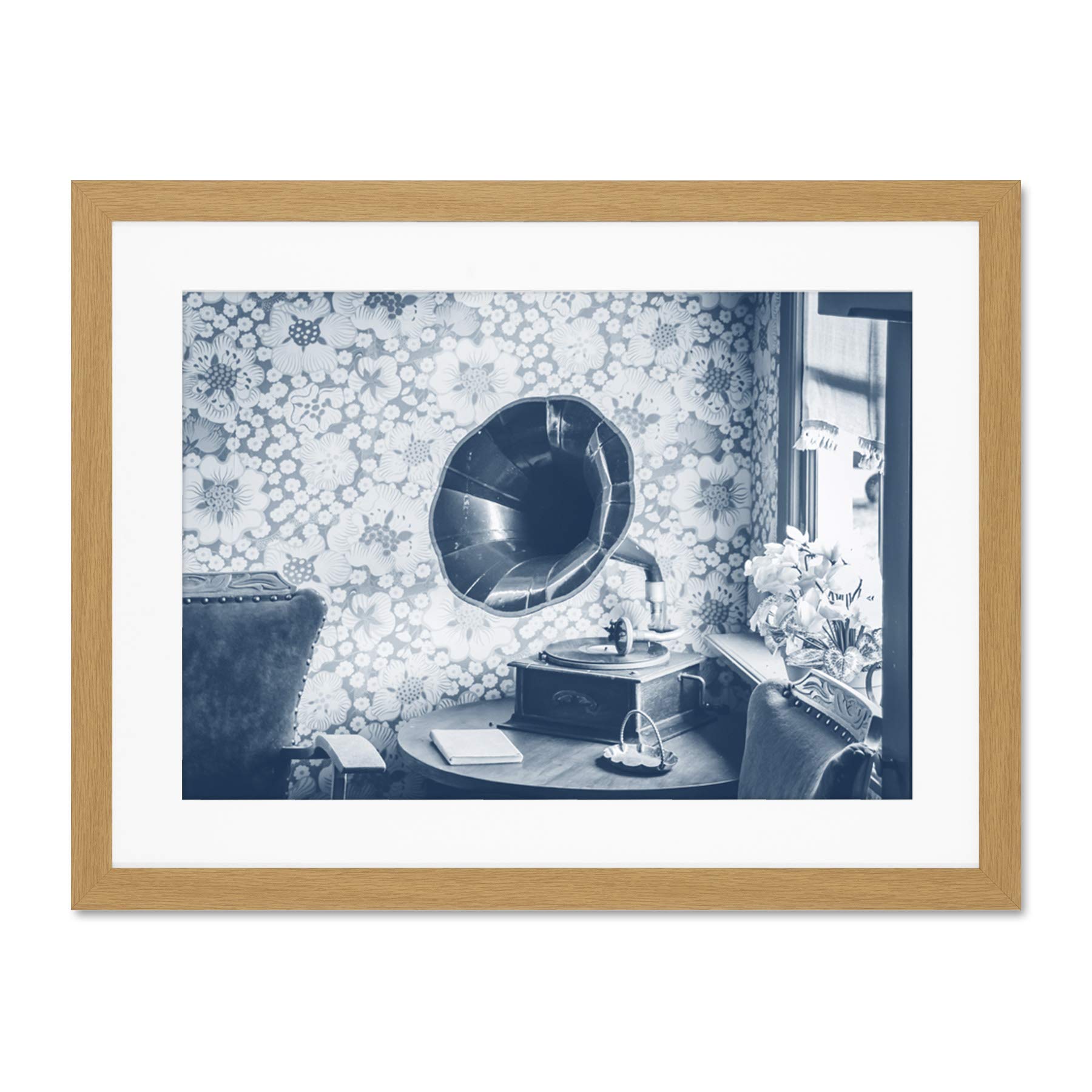 Vintage Record Player Gramophone Large Art Print Poster Wall Decor 18x24 inch Supplied Ready To Hang With Included Mount Brackets