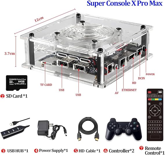 NGARY Super Console X PRO Plus, Retro Game Console 256GB Built-in 117,000+ Games with 2 Wireless Controllers, Compatible with PS1/PSP/MAME, Video Game Console Systems for 4K TV HD/AV Outp