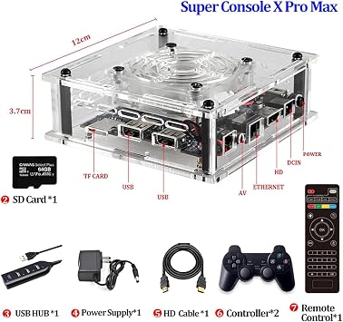 NGARY Super Console X PRO Plus, Retro Game Console 256GB Built-in 117,000+ Games with 2 Wireless Controllers, Compatible with PS1/PSP/MAME, Video Game Console Systems for 4K TV HD/AV Outp