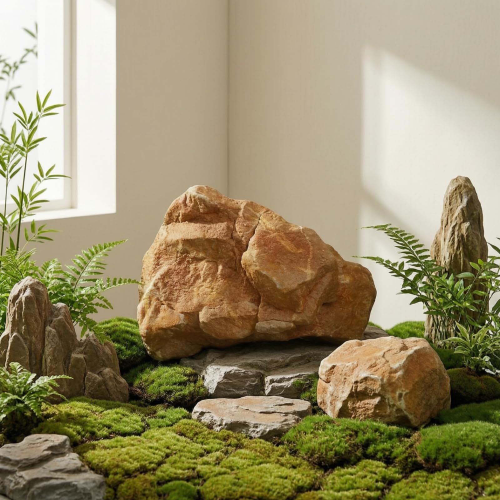 Baoblaze Simulated Rock Display Pietra Scenica Roccia Artificiale Finto in Schiuma Utile Come Prop Leggero con Finitura Rocciosa Adatto per Allestitori Vetrine, Semplice