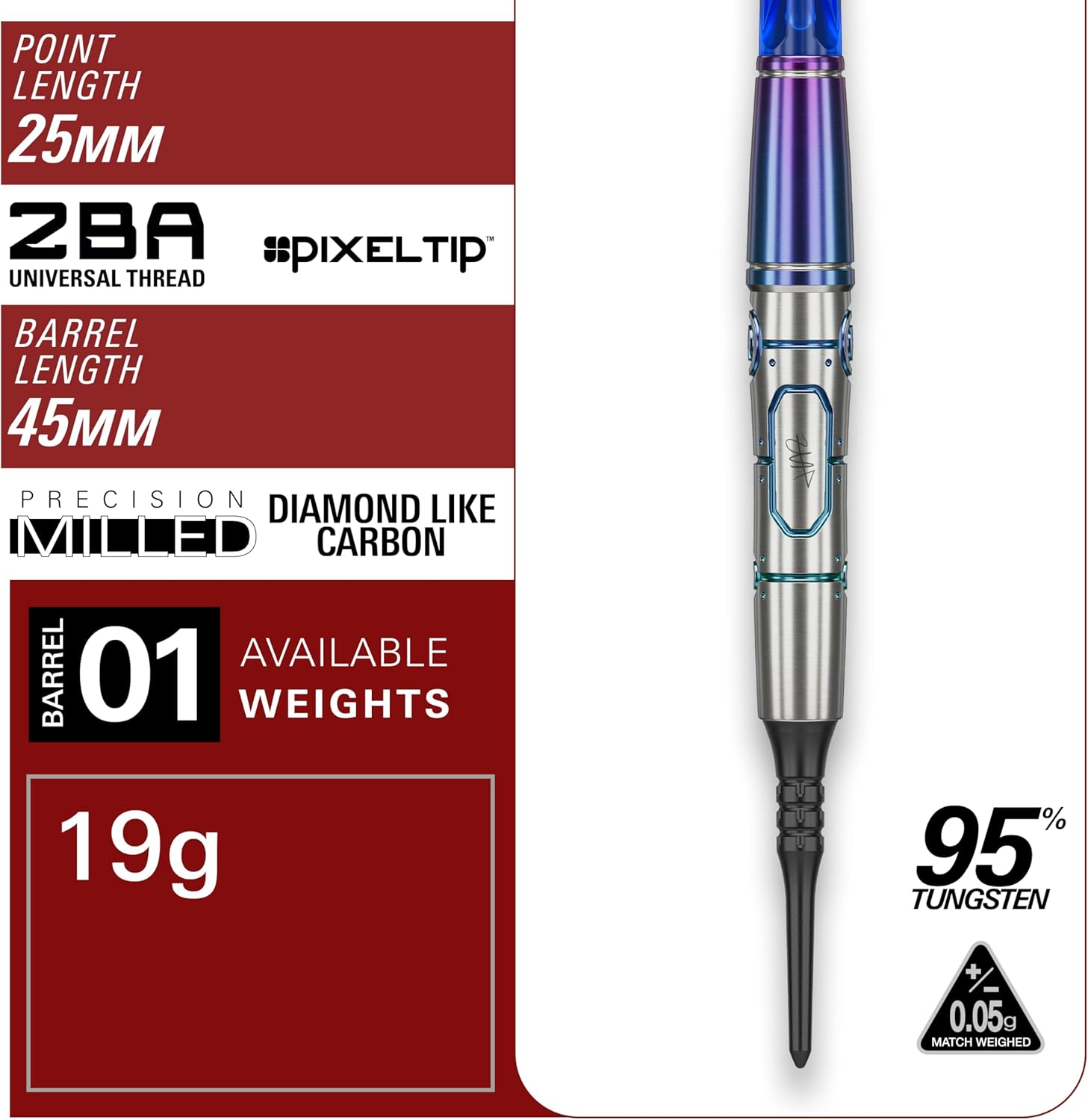 Target Japan Rising Sun G9 Soft Tip Darts with Kflex, 19G | Haruki Muramatsu Generation 9 Type B, 95% Tungsten Darts Set, K-Flex Flights and Rods, 2BA Pixel Tips