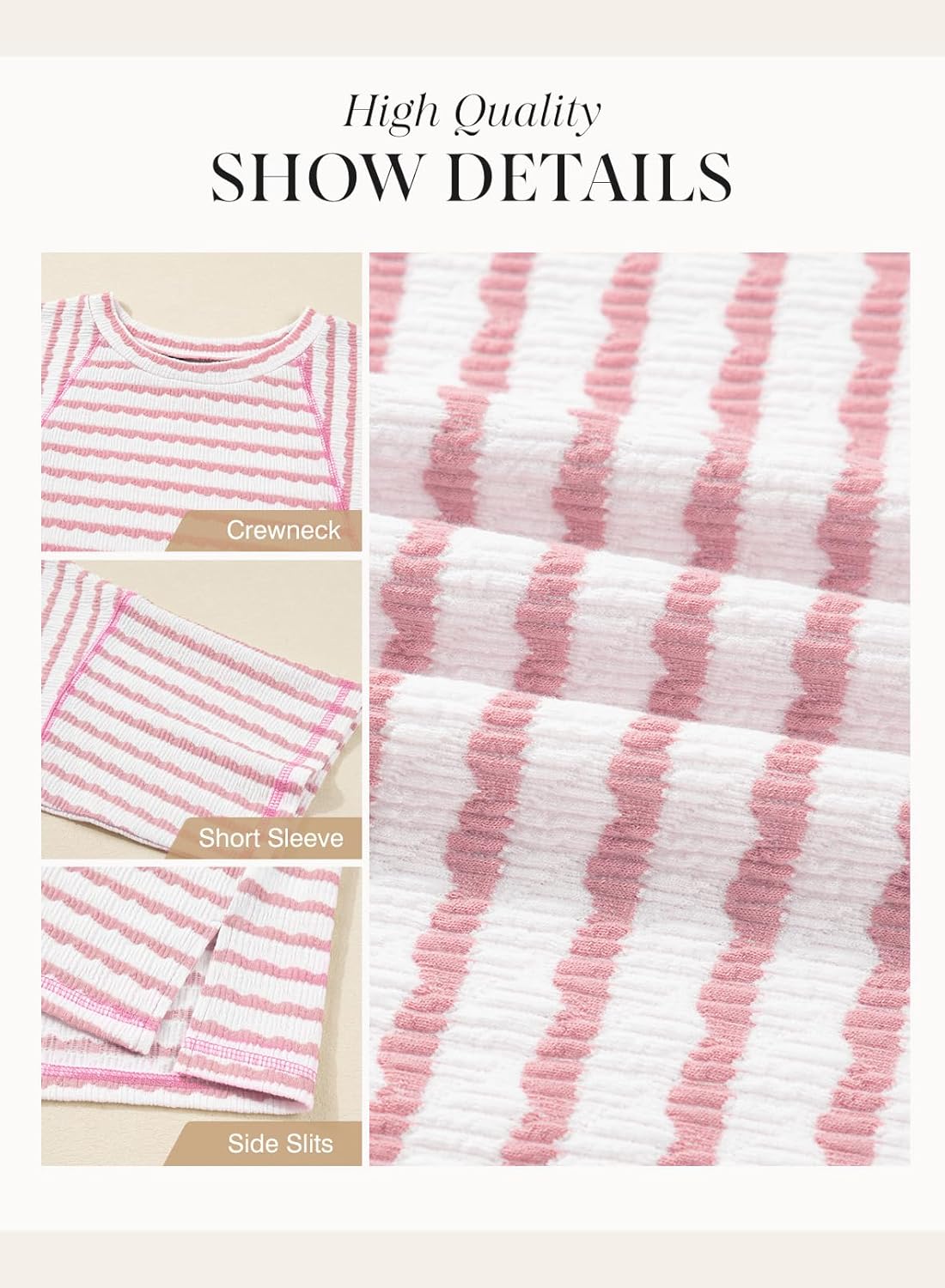 Dokotoo Womens Summer Tops Oversized Tshirts for Women Striped Color Block Short Sleeve T Shirts Crewneck Casual Tee Blouses - Image 6