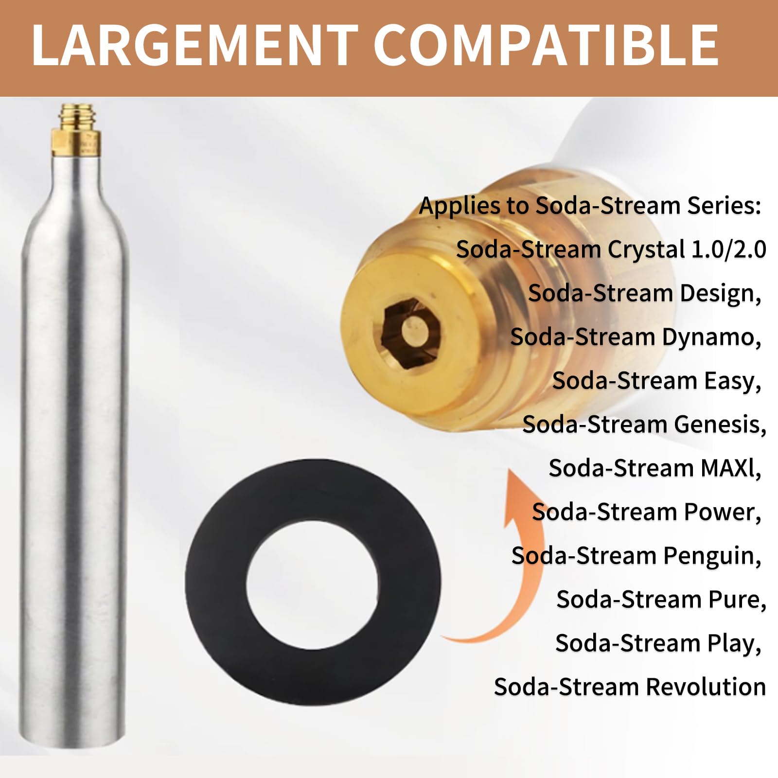 5 Guarnizioni Di Ricambio Per Sodastream DUO/ART - Anelli Tenuta CO2 Filettatura TR21-4 Con Anello Gomma - Foto 7