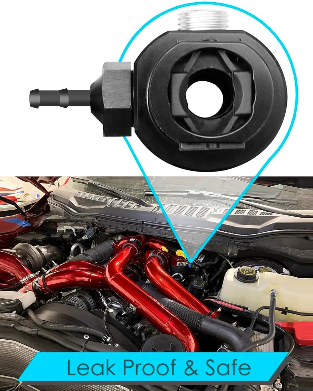 Conector de reparación de línea de retorno de filtro de combustible de aluminio, conector de liberación rápida mejorado para Ford F250 F350 F450 6.7L Powerstroke 2011-2016