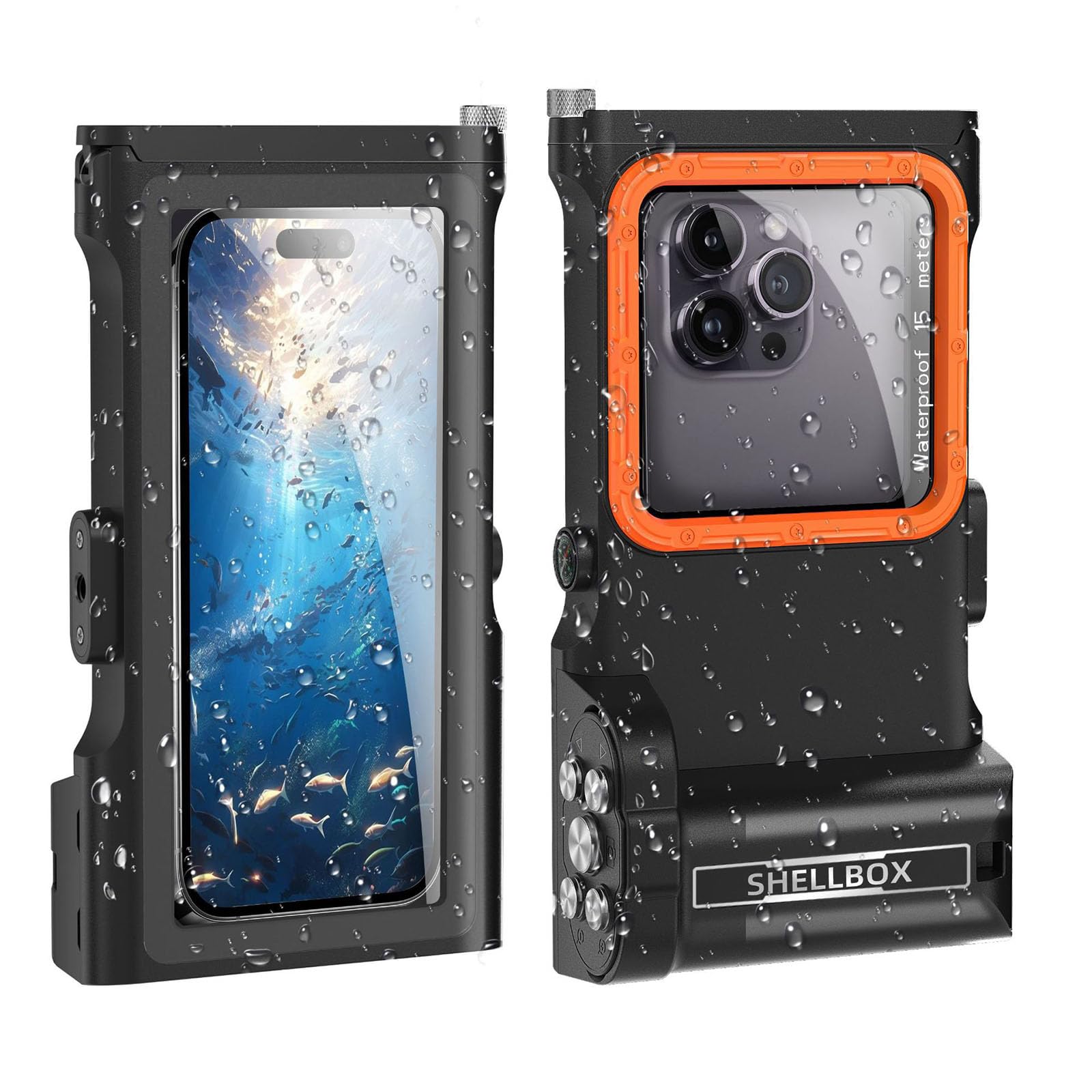 Custodia per telefono da 15 m per immersioni con snorkeling con custodia per telefono subacquea resistente alle alte pressioni