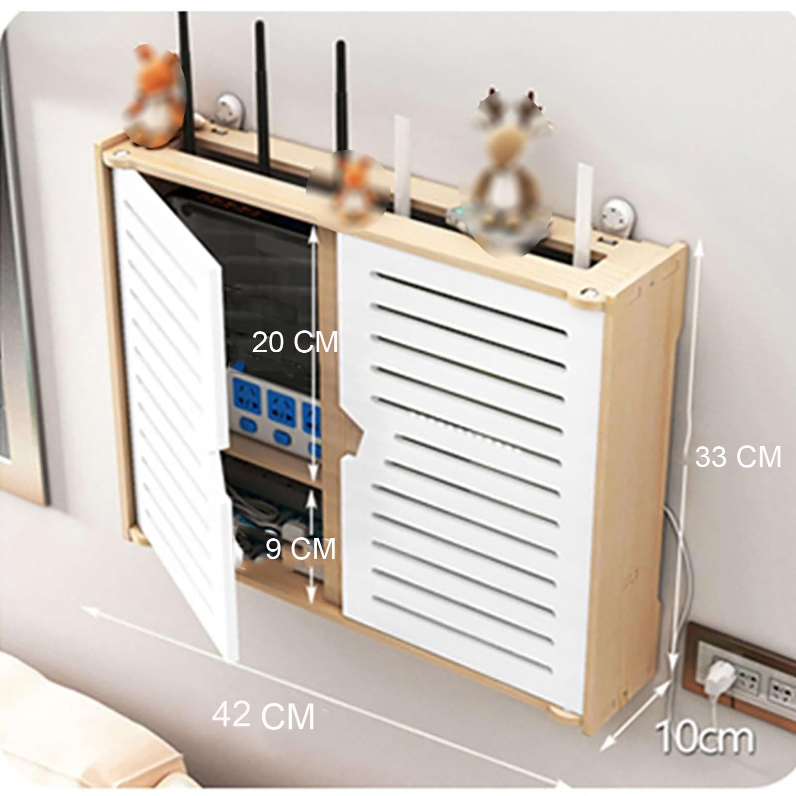 【組立済み】ルーター収納ボックス　キャビネット ルーター収納ボックス 電話台 Wi-Fi ラック 幅60 ケーブル