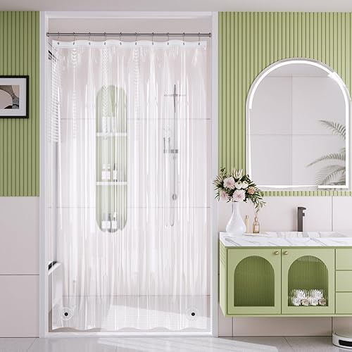 Miniatura 36 de AmazerBath Forro de cortina de ducha extra largo, forro de cortina de ducha transparente de 96 pulgadas de largo, 72 x 96 pulgadas, forro de cortina