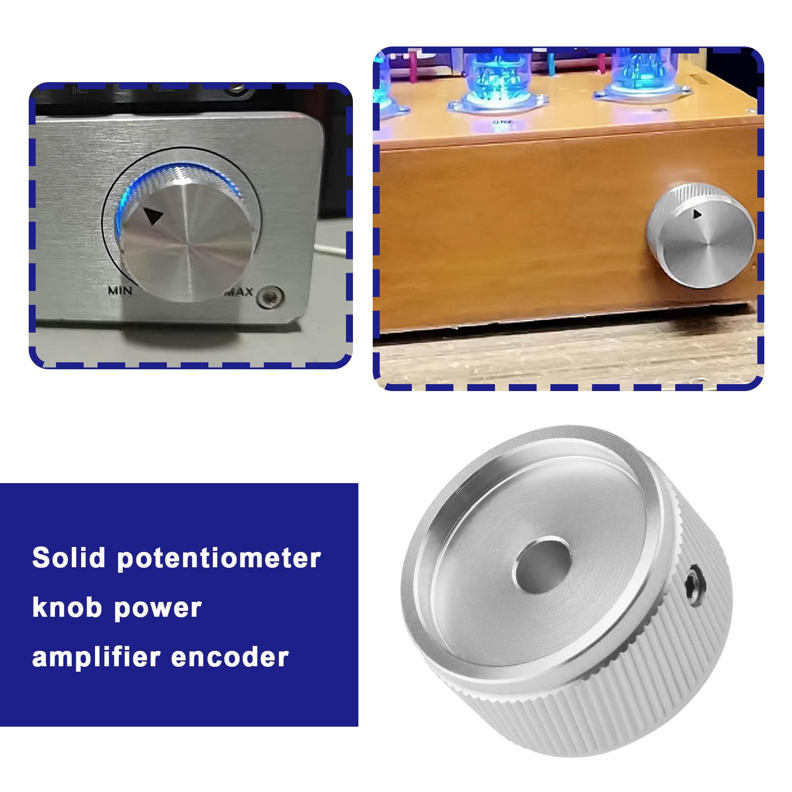 ECSiNG 2pcs Potentiometer Knobs 1/4 Inch en Aluminum Alloy Pot Control Knobs for AMP Amplifier Power Amplifier Preamps Audio Equipments 30 x 17mm (D x H), Silver