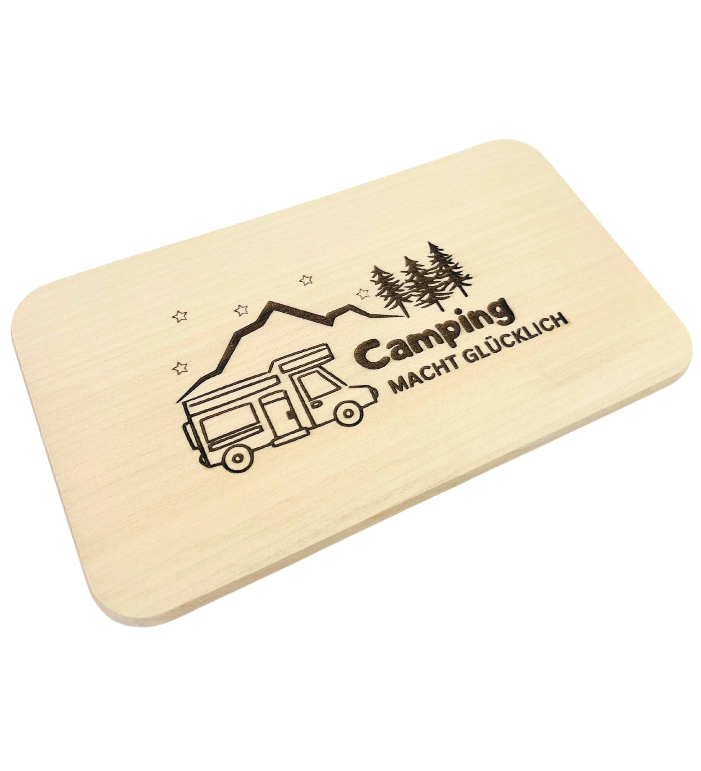 Frühstücksbrettchen Holz Mit Gravur – 'Zuhause Ist Wo Wir Parken', 22x12 Cm, Camping-Geschenk