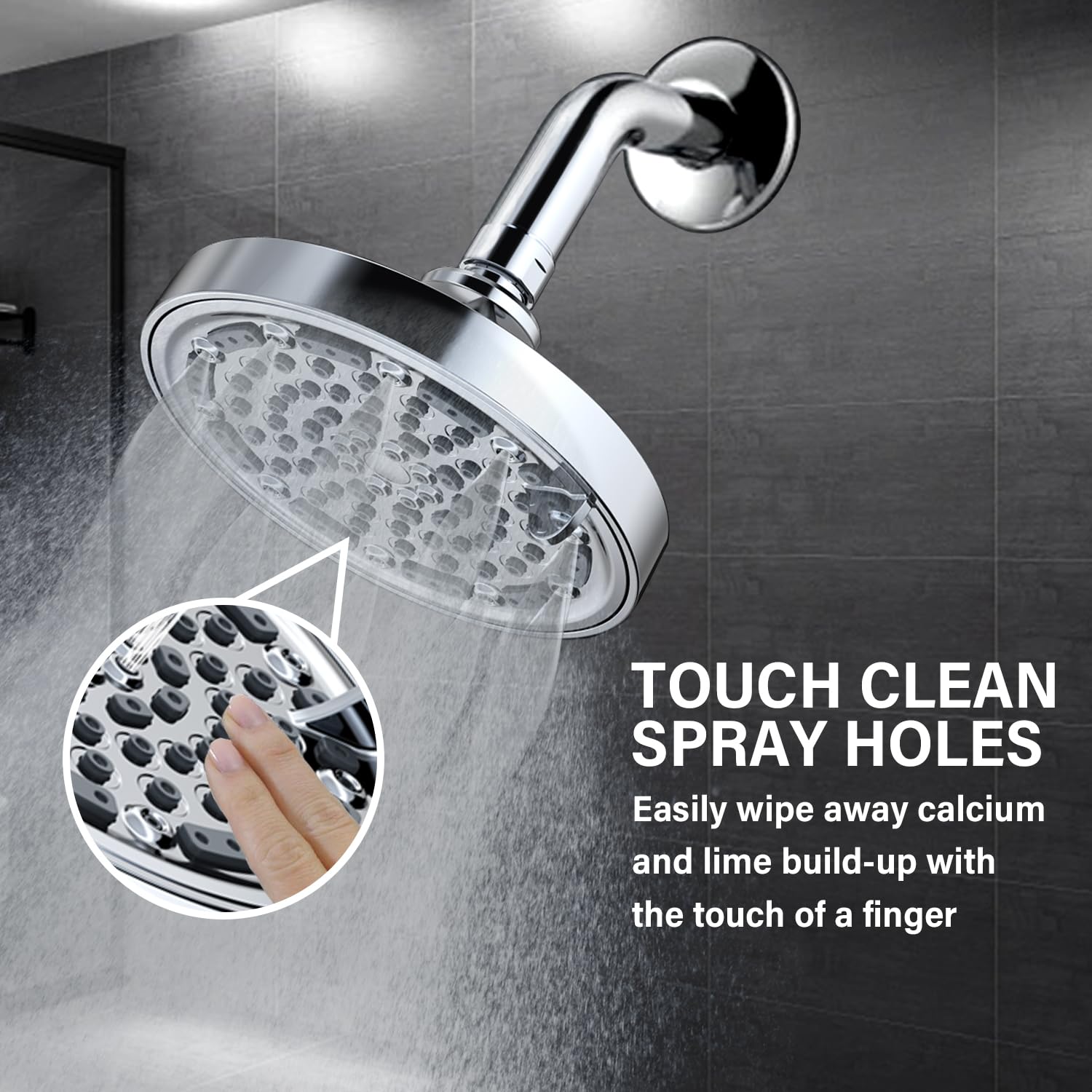 Ronde Regendouche met douchearm 30 cm Zwart - Waterbesparend
