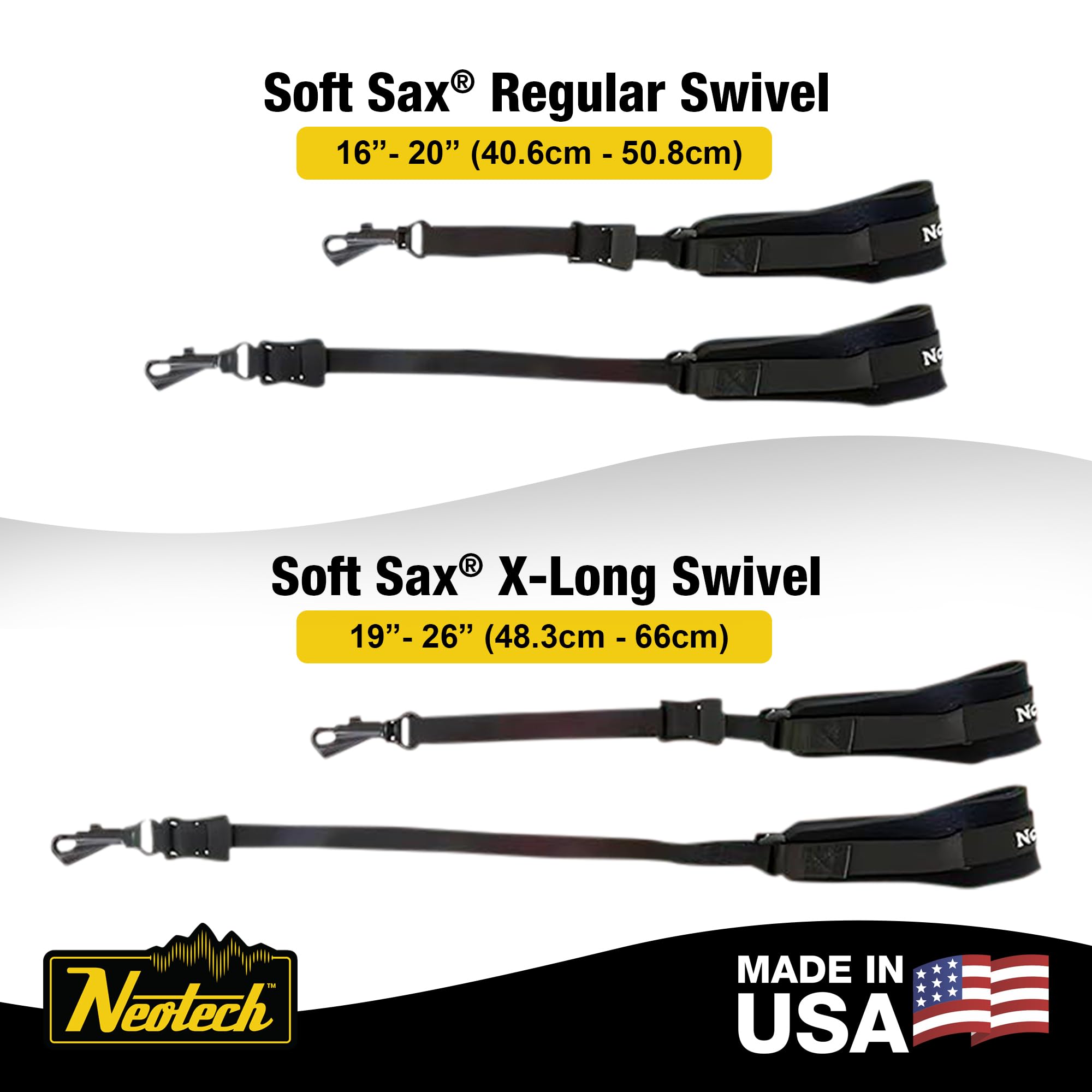 Sangle souple Neotech pour saxophone X-Long noir
