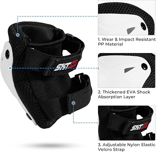 Miniatura 3 de SKT HP Equipo de protección para adultos, rodilleras, coderas, muñequeras para patinaje en línea, ciclismo, patinaje